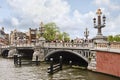 Ornate ancient bridge in Amsterdam, Netherlands